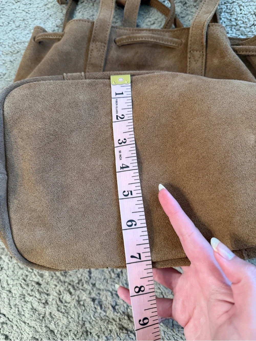 Street Level Large Suede Tote Bag Tan Brown